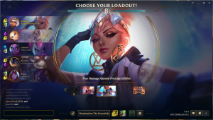 Portrait of the League of Legends character Qiana in an arrogant post, with pink hair, a leather jacket and giant gold Louis Vuitton branded earrings
